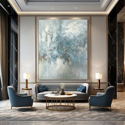 Blue - Grey Abstract Art for Living Room & Bedroom DLZ0475