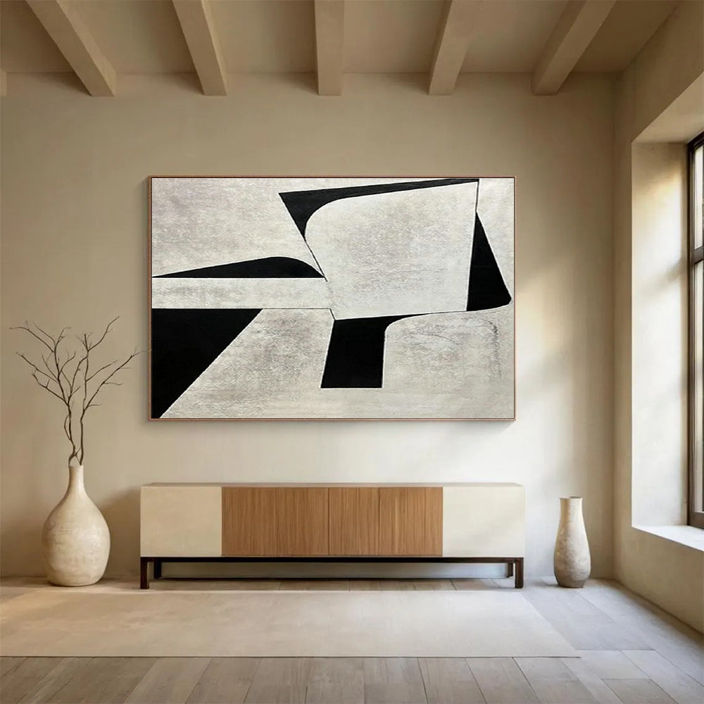 Black - White Geometric Abstract for Modern Law Office DLZ2966