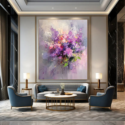 Purple Flower Bouquet (Impasto) for Romantic Wedding Venue & Feminine Boudoir STSC926