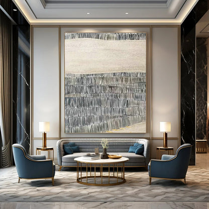 Line - Textured Abstract Art for Minimalist Art Museum & Scandinavian - Style Home Library DLZ1606