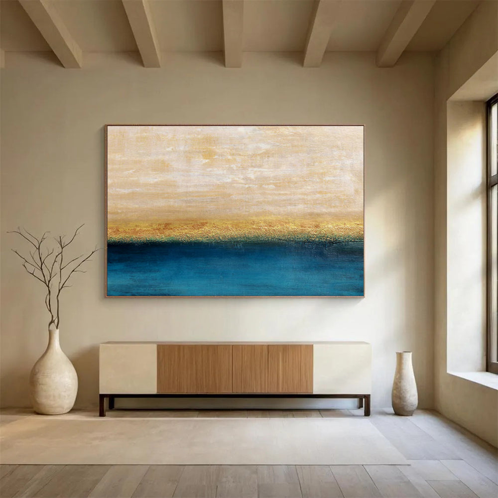 Serene Yellow and Blue Gradient Abstract Art for a Serene Balcony DLZ2401