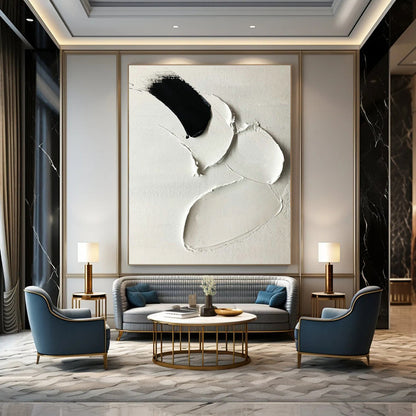 Black - White Textured Art for Monochrome Café & Modern Art Exhibition DLZ2365