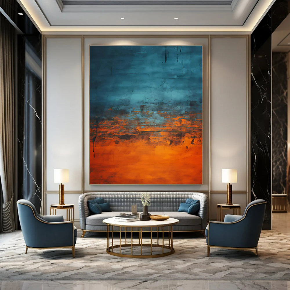Repeated Blue - Orange Gradient Art for Living Room & Gallery DLZ0453