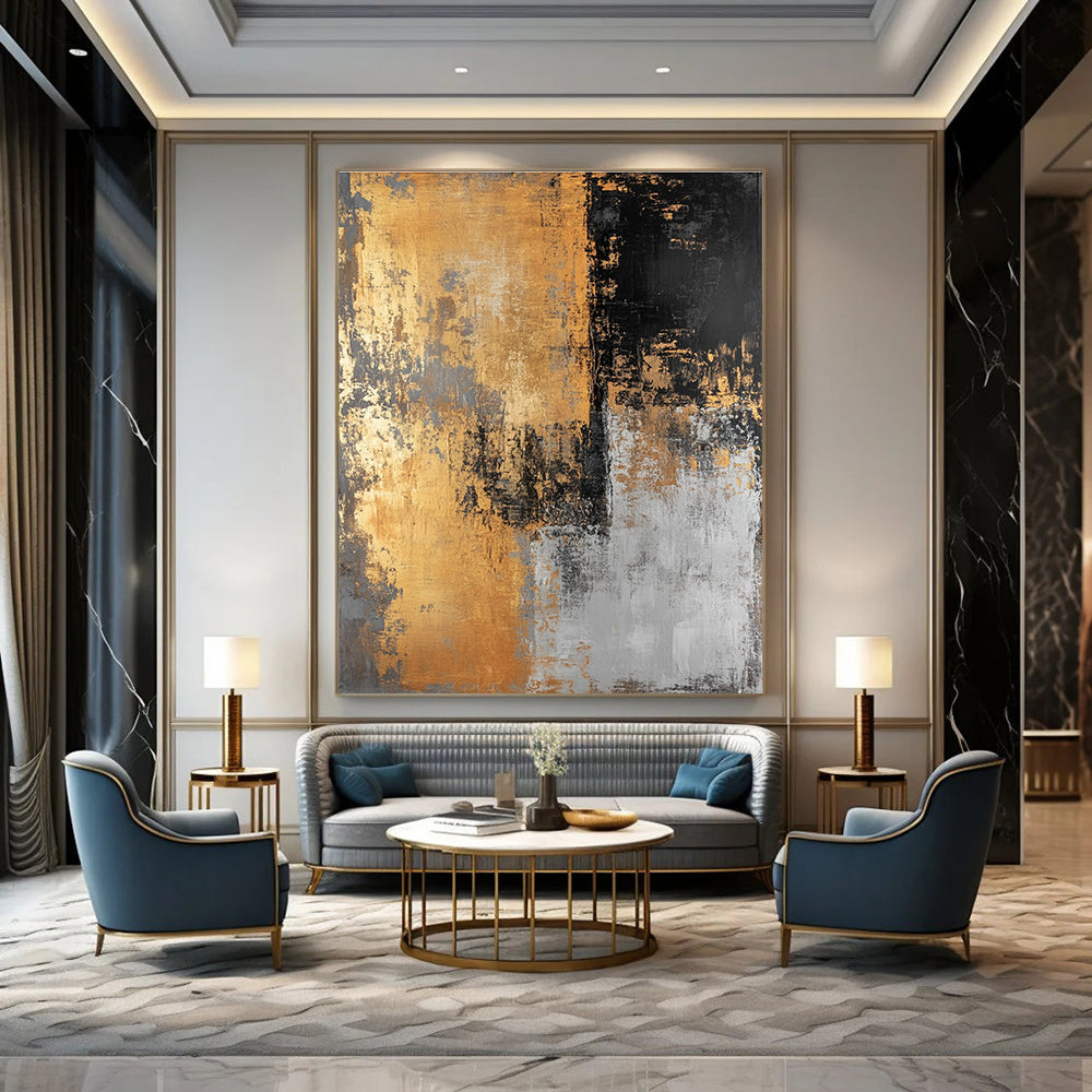 Gold and Black Abstract for Industrial - Chic Loft & High - End Boutique STSC576