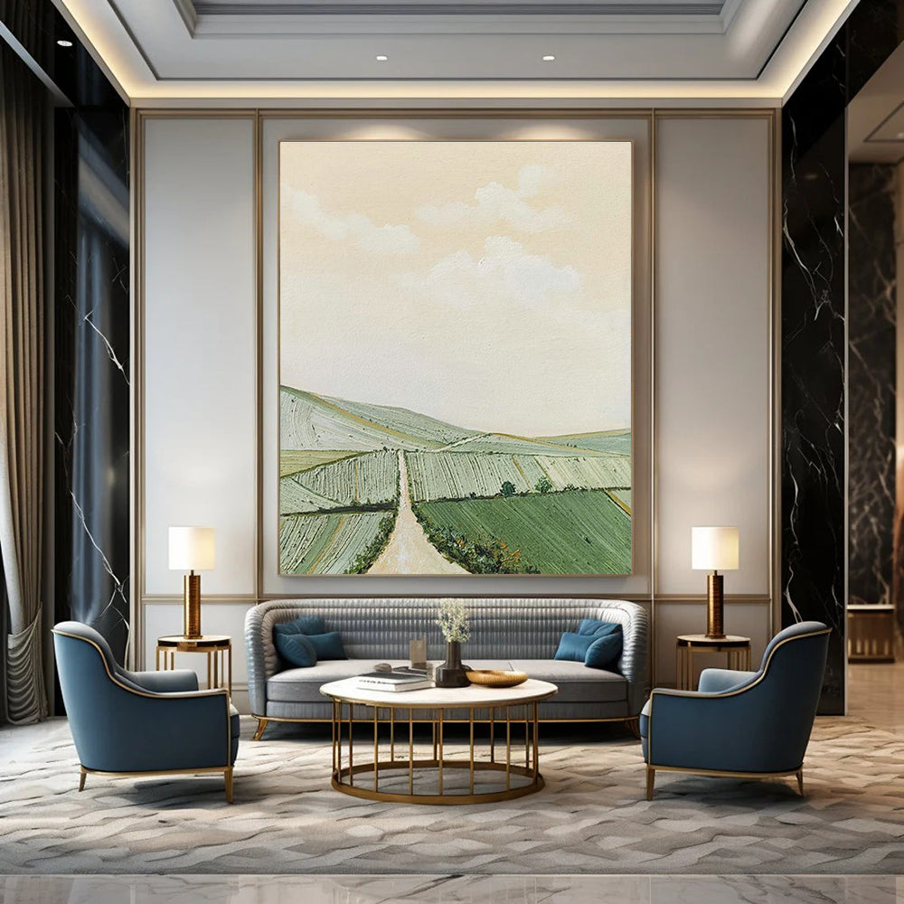 Pastel Rural Landscape Art for Countryside Home Kitchen & Farm - Themed Restaurant DLZ2149