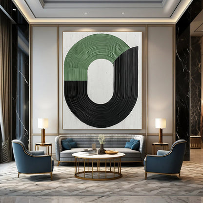 Green and Black Geometric for Modern Office & Minimalist Home STSC1141
