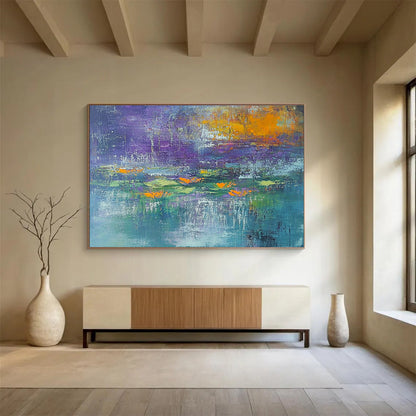 Abstract Water Lily Pond Art for Garden - Themed Restaurant & Nature Lover’s Home SC433