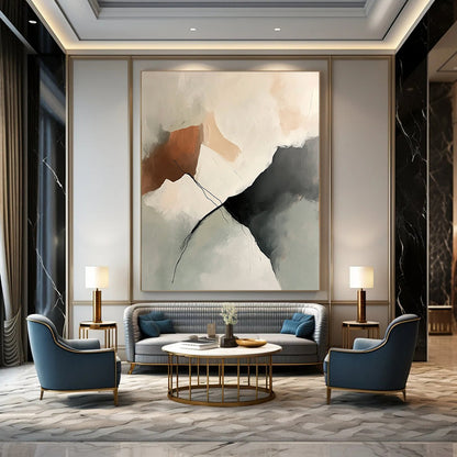 Neutral Tones Abstract for Minimalist Living Room & Corporate Office STSC800