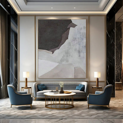 Gray - Brown Abstract Art for Modern Office Conference Room & Home Study DLZ1189