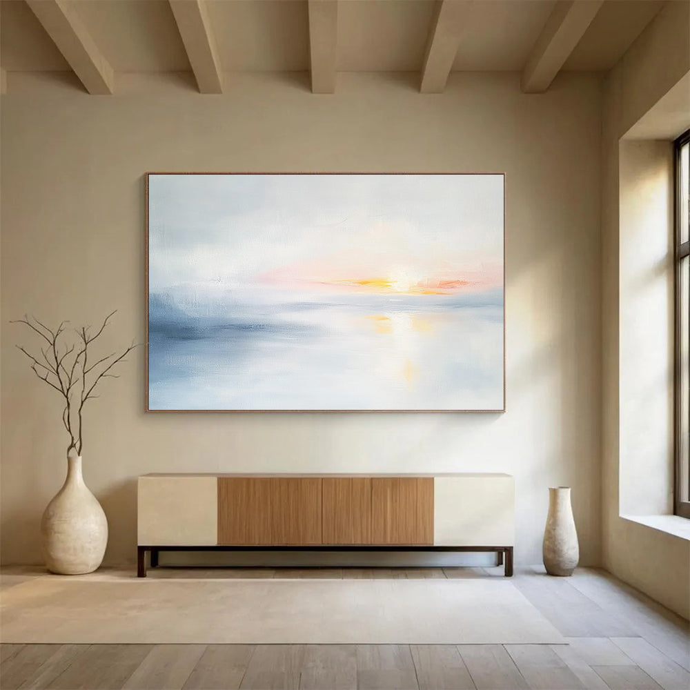 Soft Sunset Sea Art for Beachfront Bedroom & Spa Relaxation Area SC082