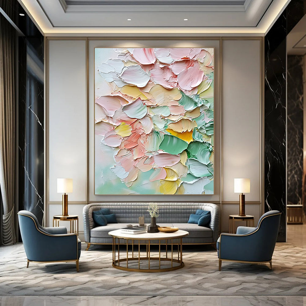 Colorful Textured Petals Art for Art Gallery Café & Bohemian - Style Bedroom STSC1398