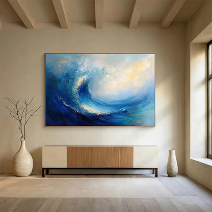 Dynamic Blue Wave Art for Nautical - Themed Restaurant & Adventure - Lover’s Home SC108