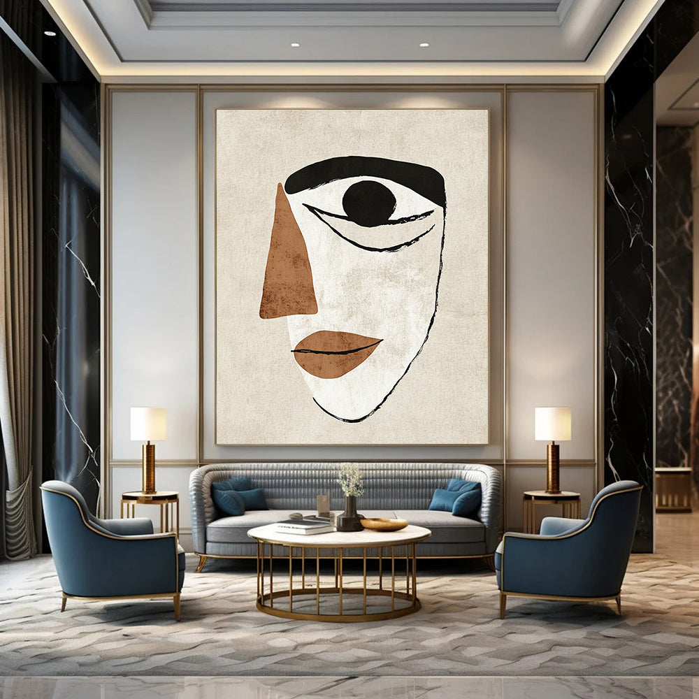 Minimalist Face Silhouette for Modern Bohemian Bedroom & Artistic Home Office STSC990