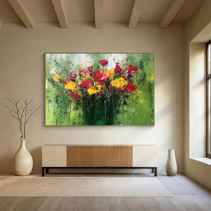 Expressive Flower Bouquet Art for Romantic Restaurant & Home Dining Room SC479
