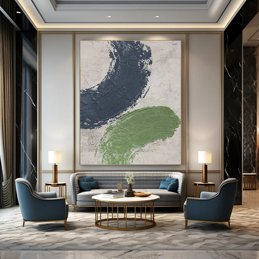 Two - Tone Textured Abstract Art for Industrial - Style Home & Art Gallery Pop - Up DLZ1079