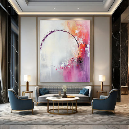 Purple and Orange Abstract Circle for Bohemian - Style Lounge & Art Gallery Foyer STSC429