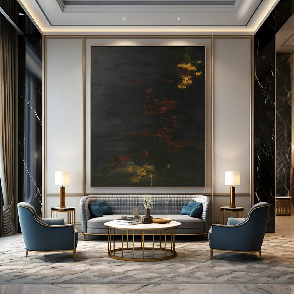 Dark Night Color Abstract Art for Living Room & Bedroom DLZ0544