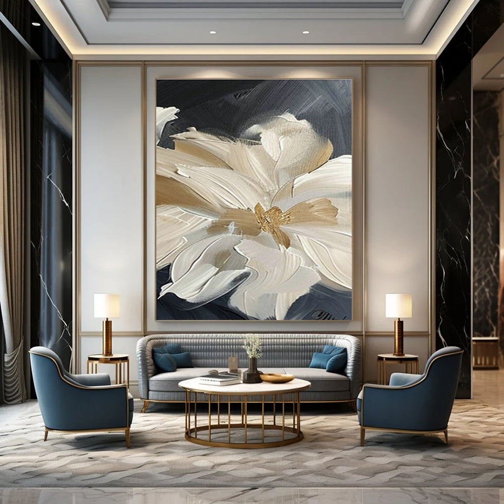 Detailed Floral Oil Painting for Feminine Dressing Room & High - End Spa DLZ1995
