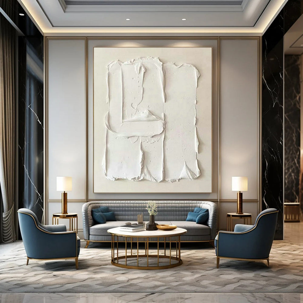 White 3D - Texture Art for Contemporary Home Gallery Wall Statements DLZ0238
