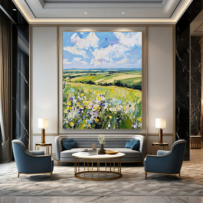 Colorful Countryside Landscape Art for Farmhouse - Style Café & Cheerful Home Dining Room STSC1432
