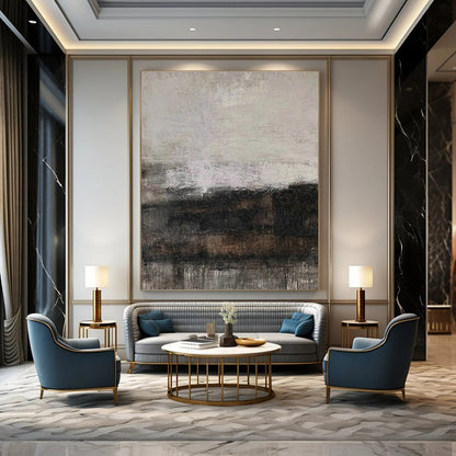 Gray - Black Textured Abstract Art for Industrial Loft & Minimalist Office DLZ1880