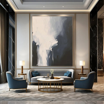 Gray Abstract Brushstrokes for Calm Home Office & Minimalist Bedroom STSC236