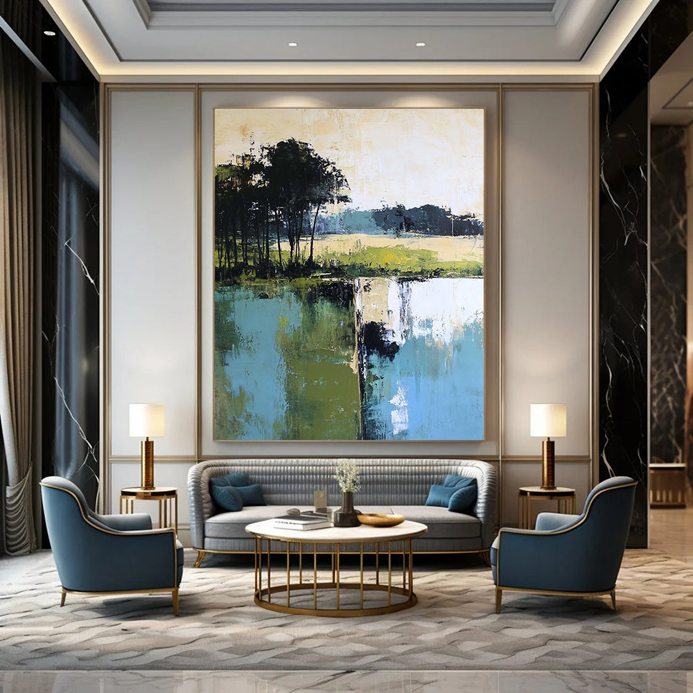 Vibrant Lake Reflection Art for Country Estate & Art - Centric Restaurant STSC098