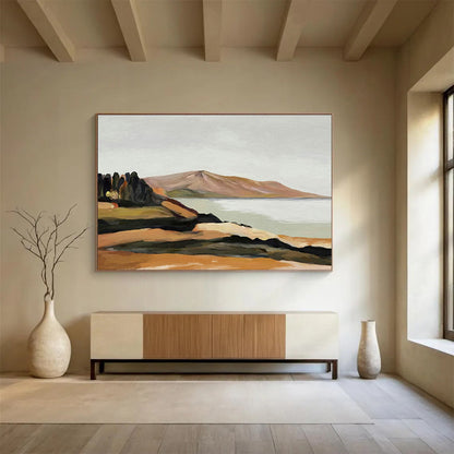 Minimalist Landscape Oil Painting for Modern Scandinavian Living Rooms DLZ3113
