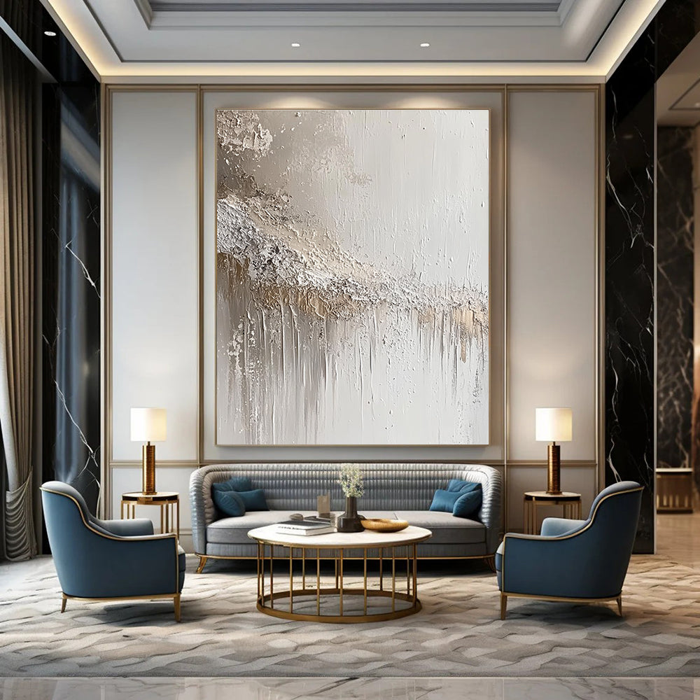 Textured White and Beige Abstract for Minimalist Home & Spa Retreat STSC843
