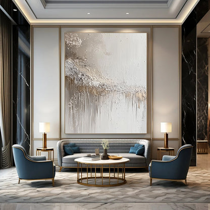 Textured White and Beige Abstract for Minimalist Home & Spa Retreat STSC843