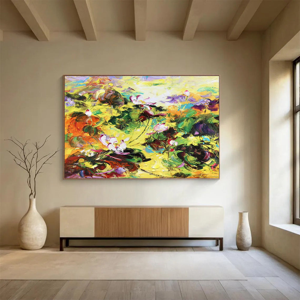 Clashing Color Lotuses Art for Avant - Garde Asian Gallery DLZ3019