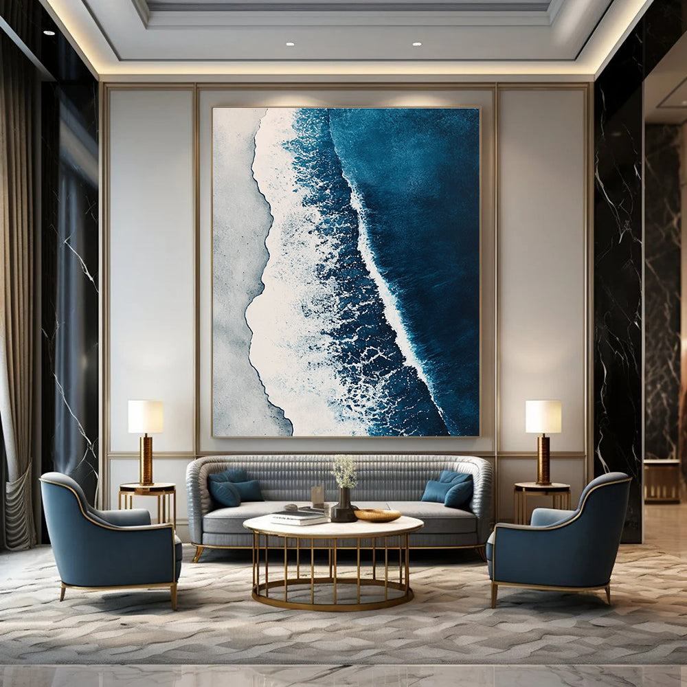 Aerial View of Blue Ocean Waves for Coastal Home Office & Relaxing Spa STSC531