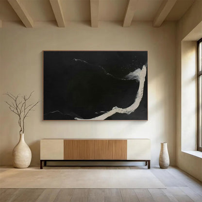 Black - White Ink - like Abstract Art for Zen - Inspired Living Rooms DLZ2526