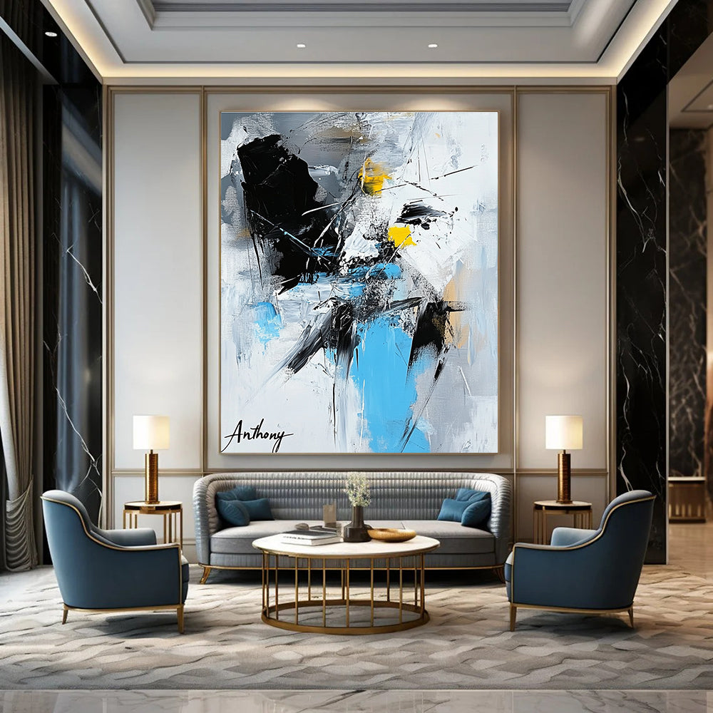 Gray - Toned Abstract Composition for Minimalist Bedroom & Corporate Lounge STSC1275