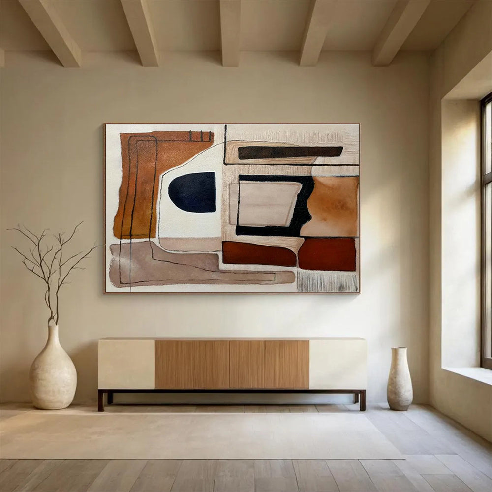 Minimalist Brown - Beige Abstract for Crafting a Calm, Focused Home Office Retreat DLZ3039