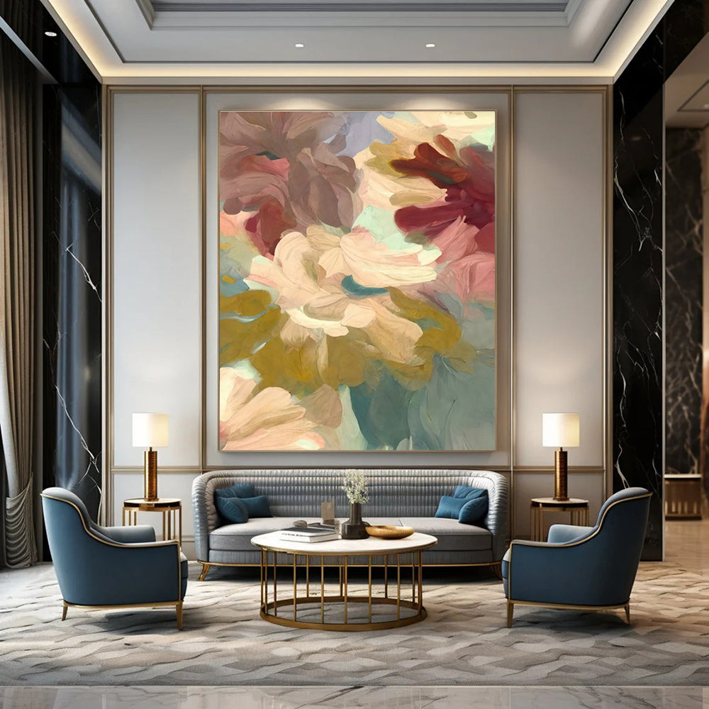 Soft Pastel Floral Art for Girls’ Bedroom & Light - Filled Café DLZ1360