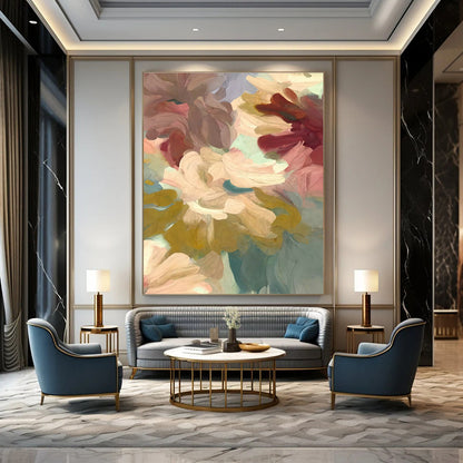 Soft Pastel Floral Art for Girls’ Bedroom & Light - Filled Café DLZ1360