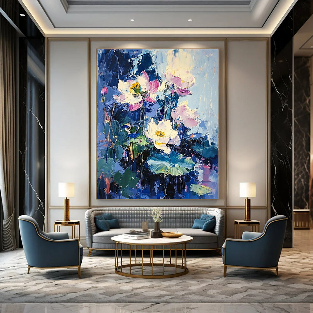 Impasto Lotus Flowers for Zen - Inspired Spa & Oriental - Style Home STSC190