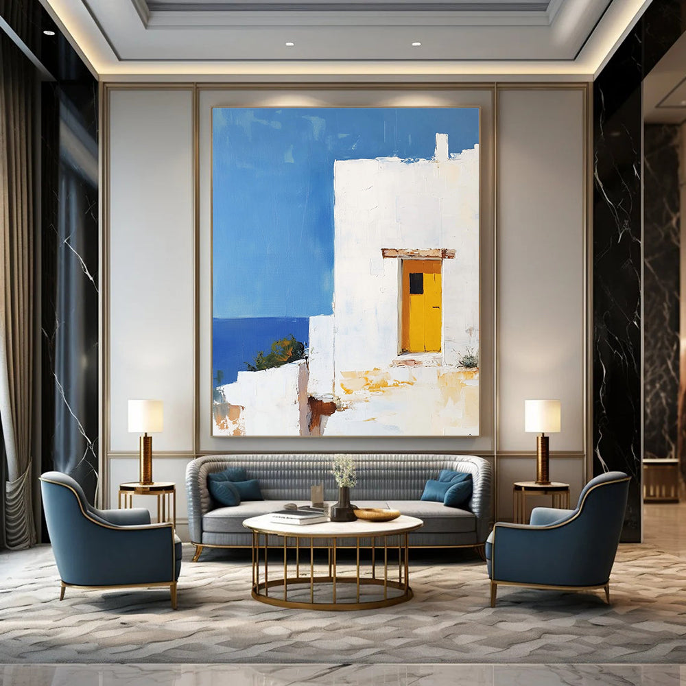 Coastal White Building for Beach House Living Room & Nautical Café STSC1252