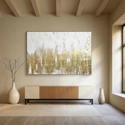 Gold - Foil Texture Abstract Art for Luxurious Entryway DLZ2811