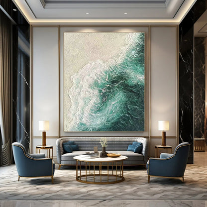 Aerial Sea View Art for Tropical Resort Lobby & Modern Beach Condo DLZ0874
