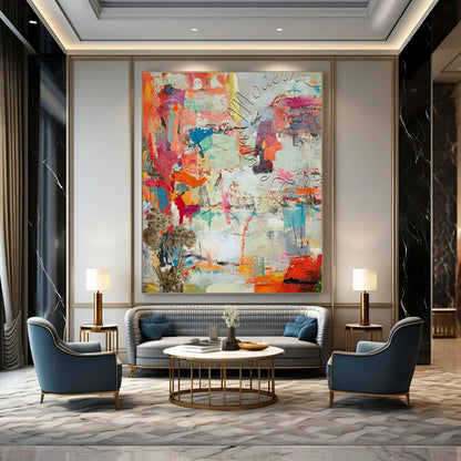 Colorful Abstract Art with Dried Flowers for Bohemian Home & Art Festival Booth DLZ1827