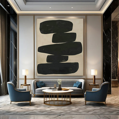 Black - Brown Geometric Abstract Art for Mid - Century Modern Home & Art Gallery Pop - Up DLZ1833