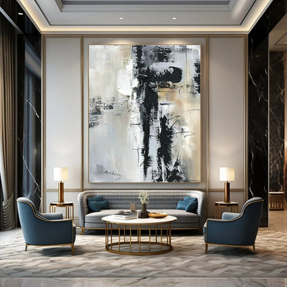 Monochrome Abstract Art for Modern Office & Industrial Gallery DLZ0811