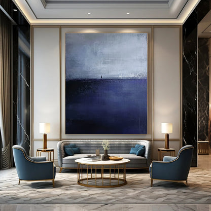 Solitary Figure at Sea Art for Coastal Home Library & Philosophical Retreat STSC1085