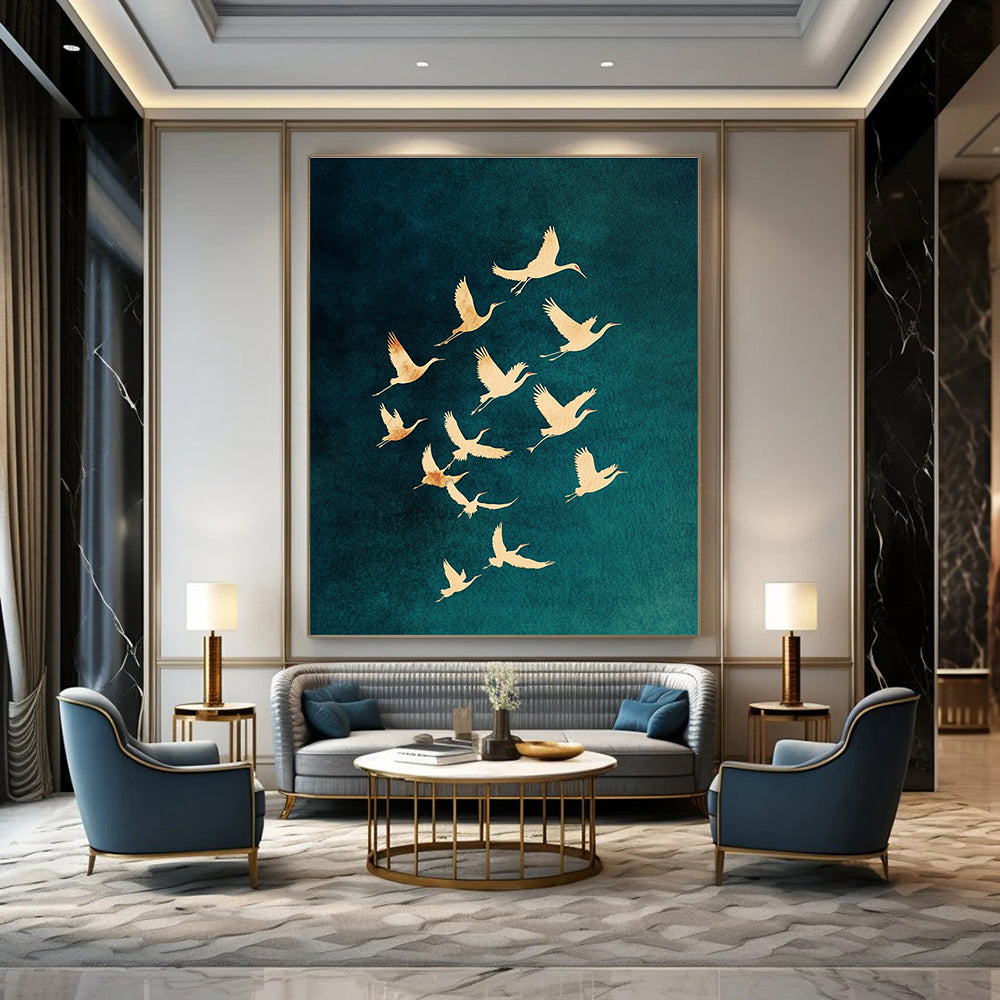 Gold Rings on Gray Art for Boutique Jewelry Shop & Modern Living Room STSC1305