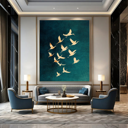 Gold Rings on Gray Art for Boutique Jewelry Shop & Modern Living Room STSC1305