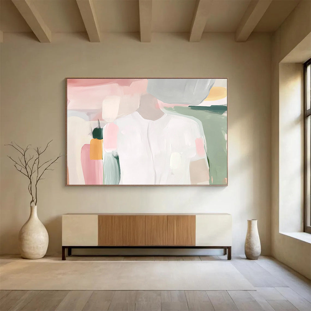 Pastel Abstract Figure Art for Girls’ Playroom & Feminine Wellness Center SC179