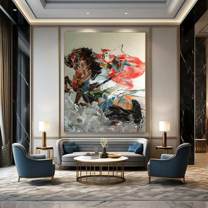 Dynamic Riding - Figure Abstract Art for Equestrian Club & Adventure - Themed Bar DLZ2289