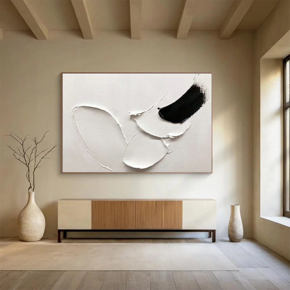 Black - White Textured Art for Minimalist Home Office Focus Zones DLZ3293